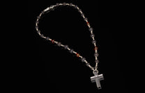 The Amber Crux Sterling Silver Cross Bead Necklace