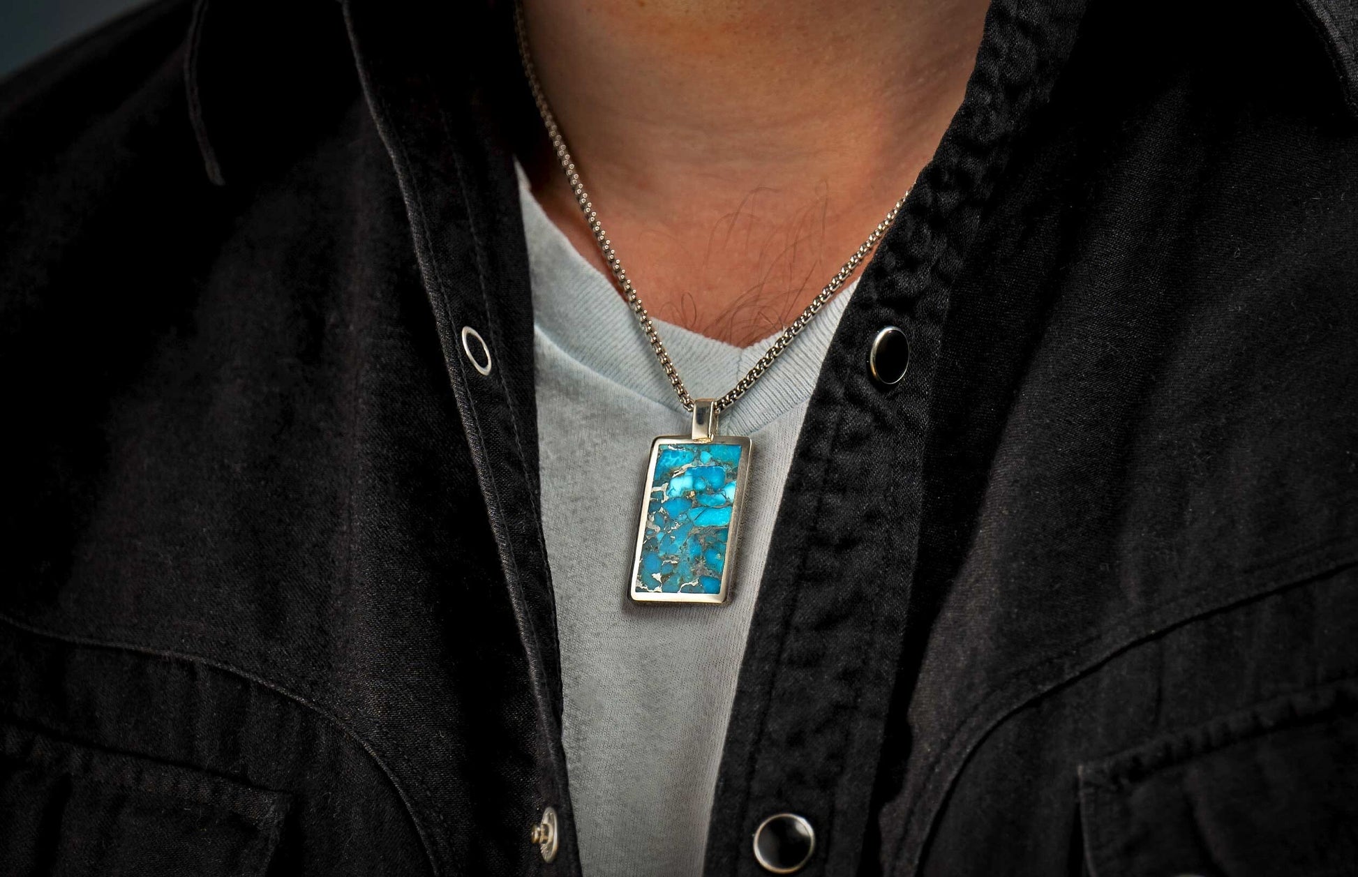 The Turquoise Pinnacle Pendant Necklace (P43 TQ) 