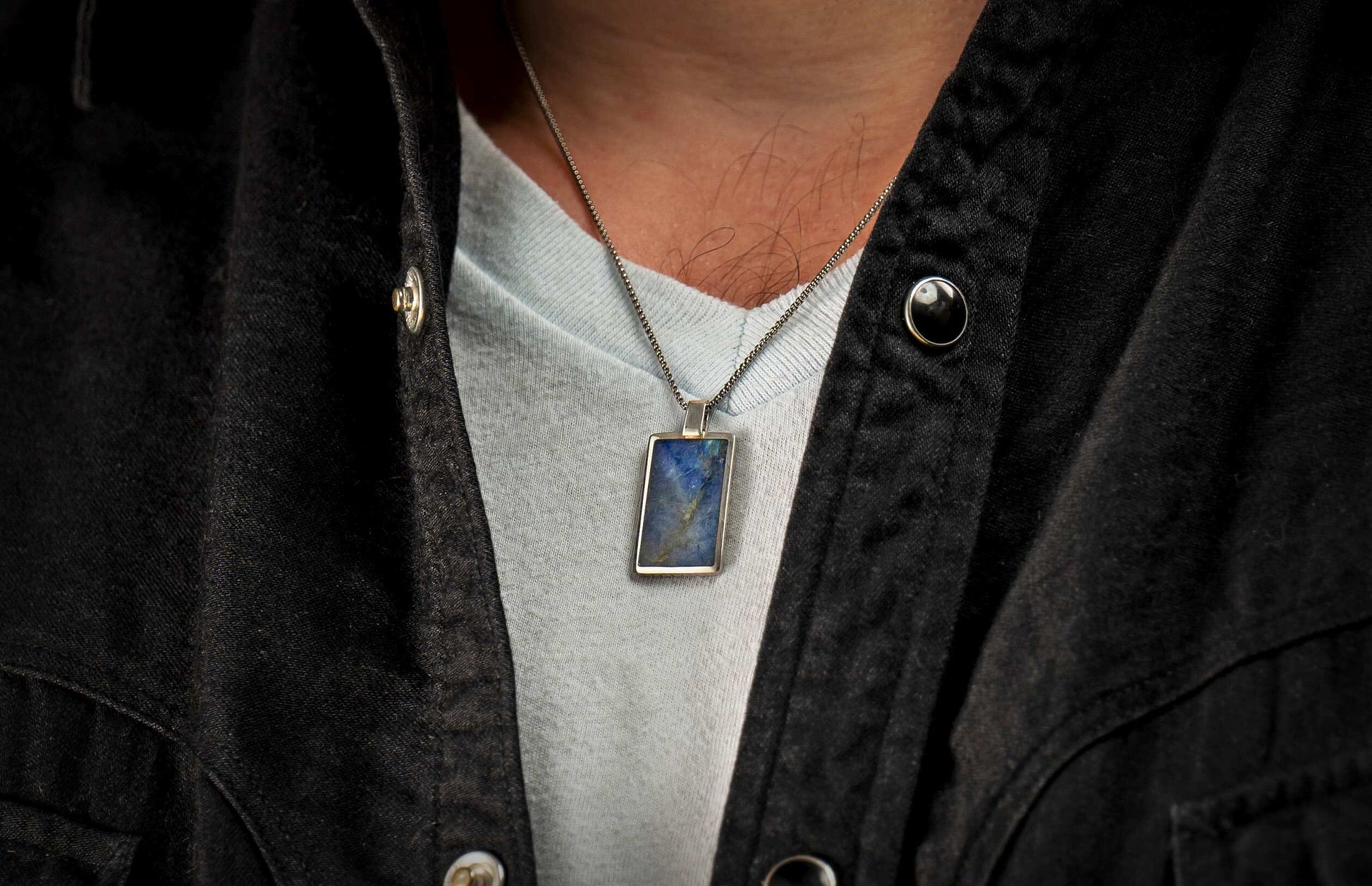 The Labradorite Shift Sterling Silver Pendant Inlaid with Labradorite