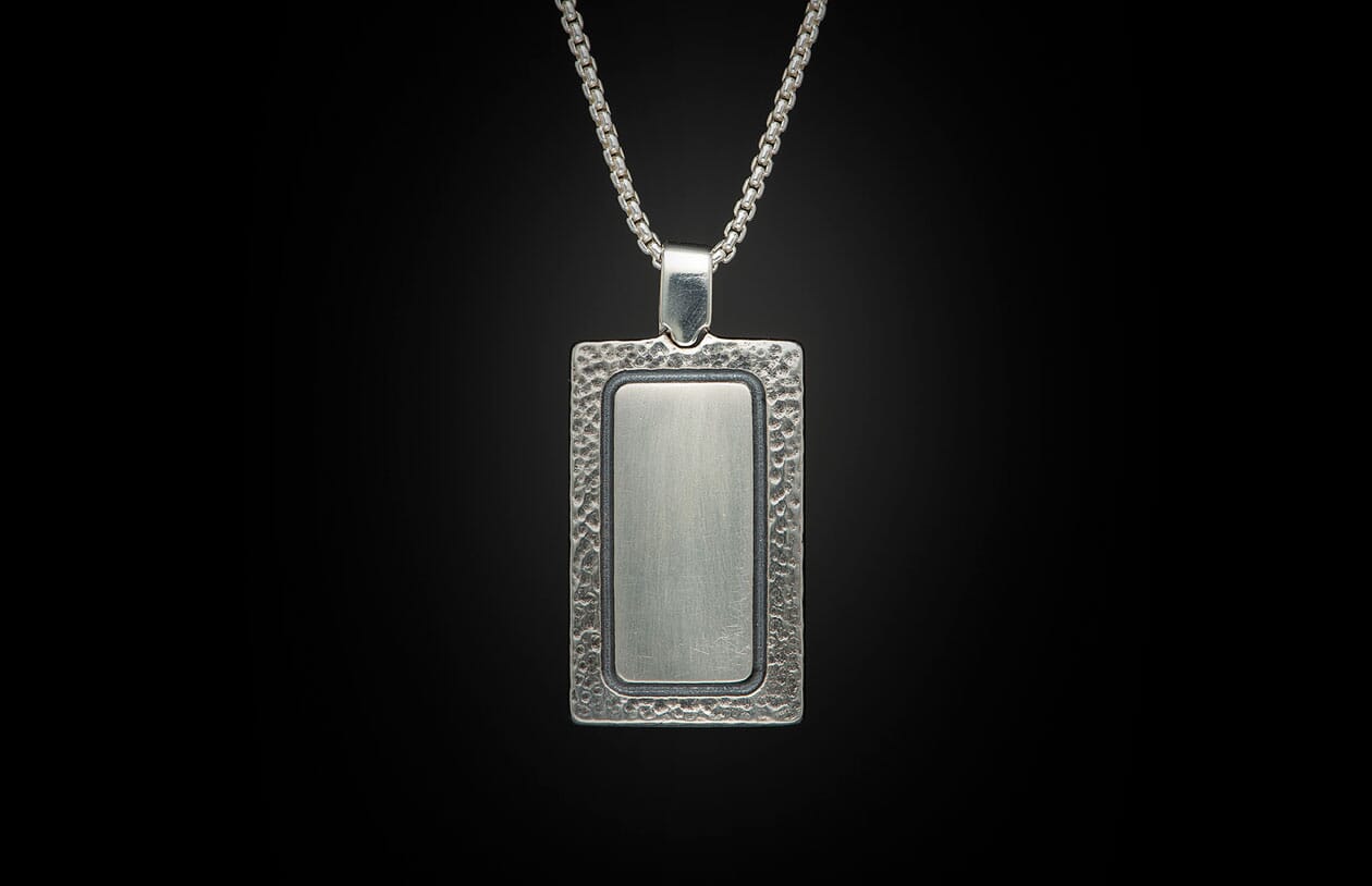 Men's Sterling Silver Necklace with Mammoth Tooth Pendant