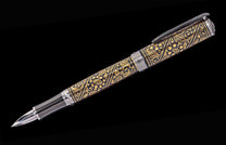 Handcrafted William Henry pen with 24K gold koftgari