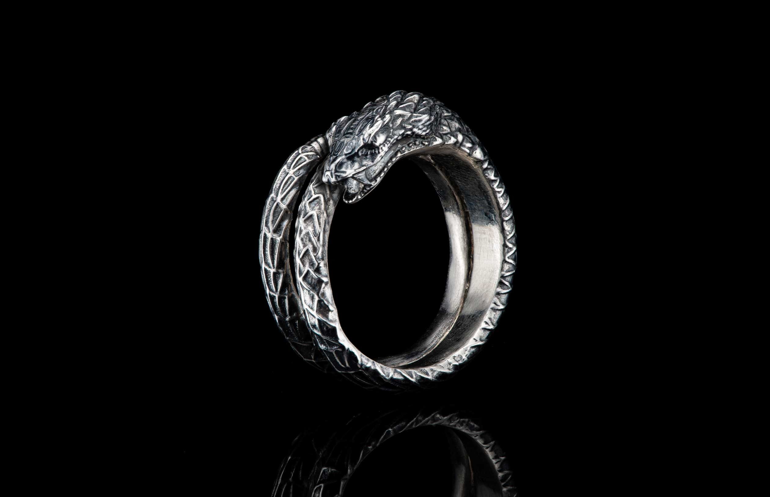 Men's Sterling Silver Snake Ring by William Henry
