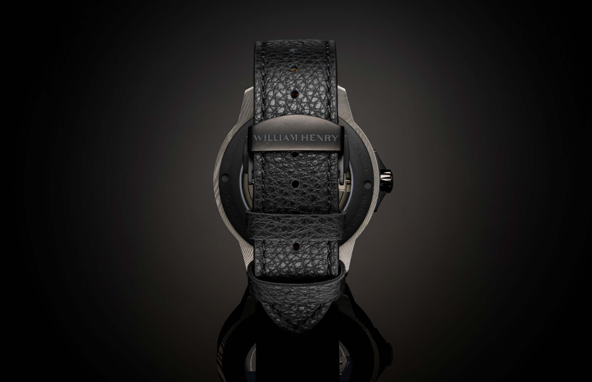 Legacy Men's Woolly Mammoth Tooth Damascus Steel Watch in Blue