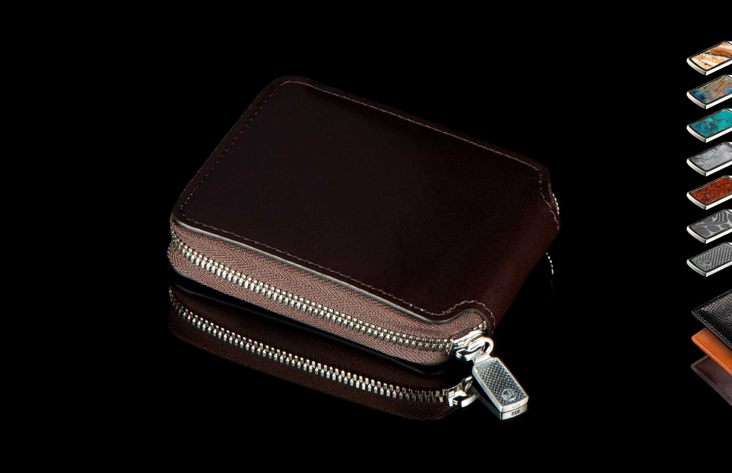 なは　SQUAREZIPBILL LeatherWallet Zipper Bi-Fold (ZBF-2022) Men's Luxury Leather Bifold Wallet