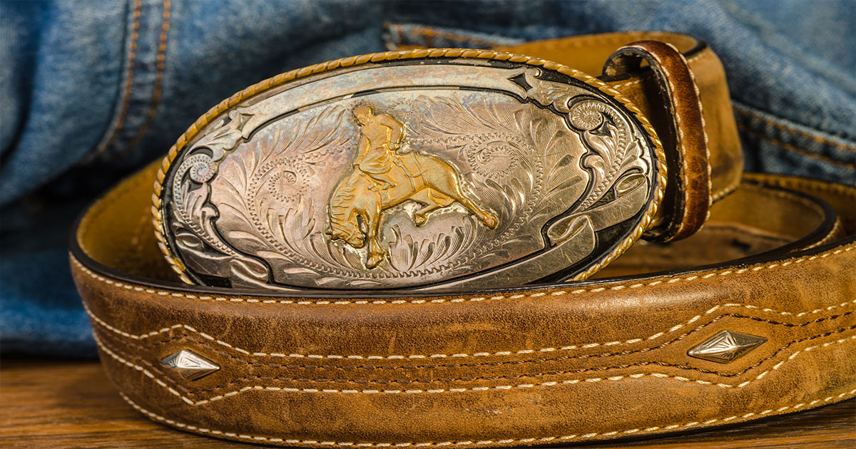 Leather cowboy beelt