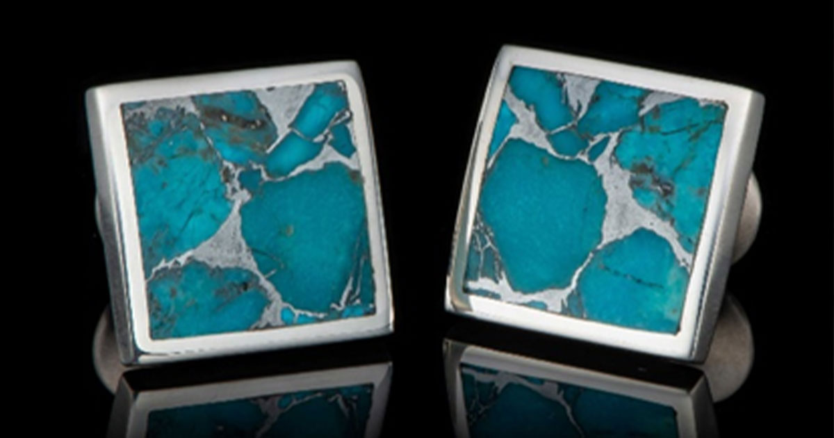 Turquoise squared cufflinks